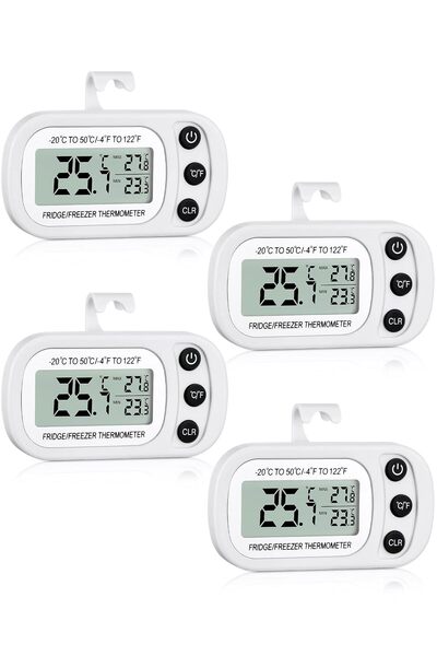 STARSTAR 4-Pack Waterproof Digital Refrigerator & Freezer Thermometers with M...