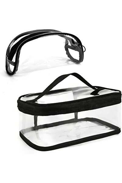 STARSTAR 2-Pack Transparent PVC Waterproof Travel Toiletry Bags, Portable Tra...
