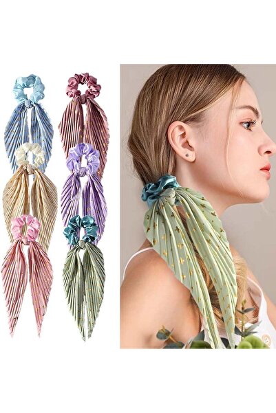STARSTAR 6 Colorful Silk Bow Hair Ties - Women's and Girls' Headbands