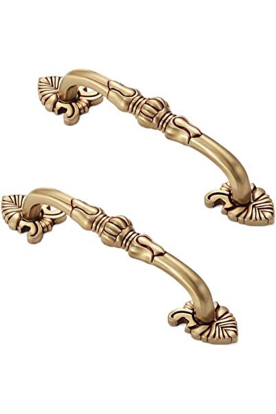 STARSTAR Vintage Brass Cabinet Handles - Antique Floral - 96mm Center-to-Heig...