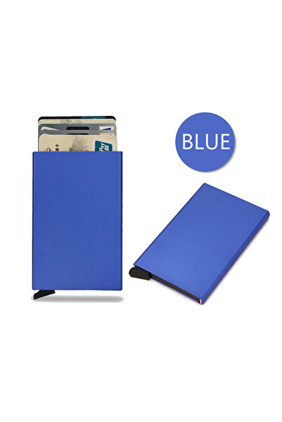 Choice Blue Rfid Smart Wallet Card Holder Metal Thin Slim Men Women Wallets P...