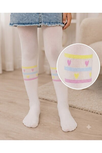 Penti Dres fetițe Young ,,Mini Hearts Line'' 30 den,Alb