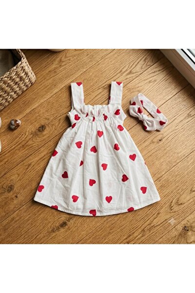 Beboss Girls cute heart print cotton dress