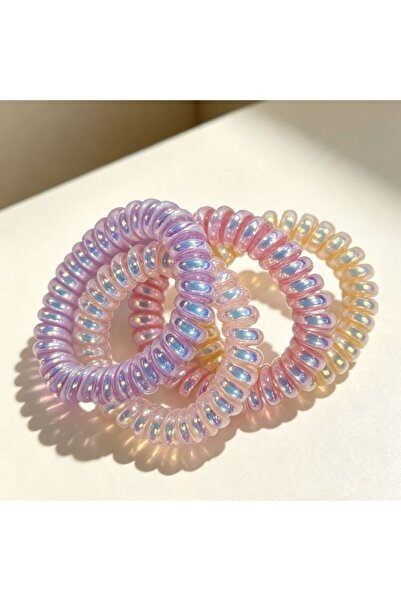 idei Set of 4 spiral hair elastics 5.5 cm, good elasticity, does not leave de...