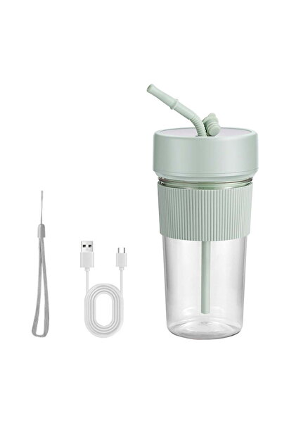 STARSTAR Small portable electric juicer with straw, rechargeable fruit blende...