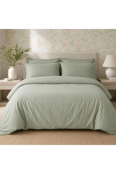 OEM Pillowcase set + pillowcase front, cotton, 200x200 cm + 80x80 cm, green