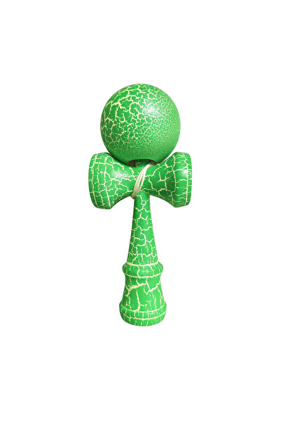 OEM Kendama Profesionala- Culoare Verde Deschsi-Alb, Model Crapat si ata cadou