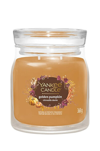 Yankee Candle Κερί Κολοκύθας και Κανέλας με Σπιράλ Σχέδιο, Μεσαίο, 368 γρ.