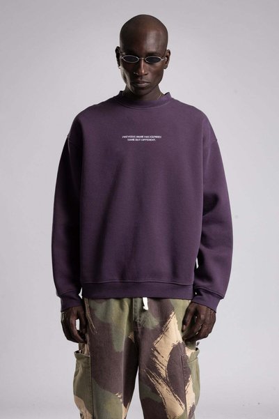 Catch Micro Yazı Baskı Detaylı Oversize Sweatshirt