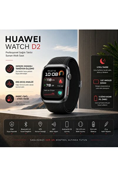 Huawei Watch D2 Siyah Kauçuk