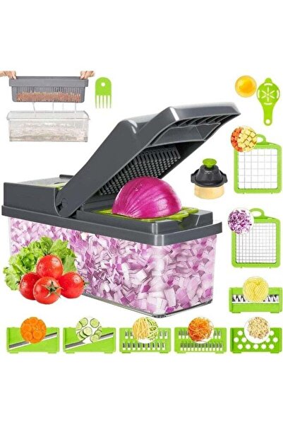 HXD Zoomlion 14-in-1 Vegetable Chopper & Mandoline Slicer – Multi-Function Fo...