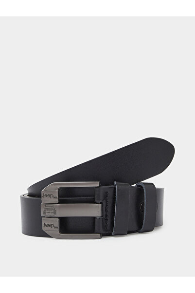 Styli Men Black Jeep Metal Buckle Belt