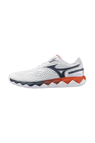 MIZUNO حذاء التنس Wave Enforce Tour 2 AC للرجال باللون الأبيض / الأزرق الداكن