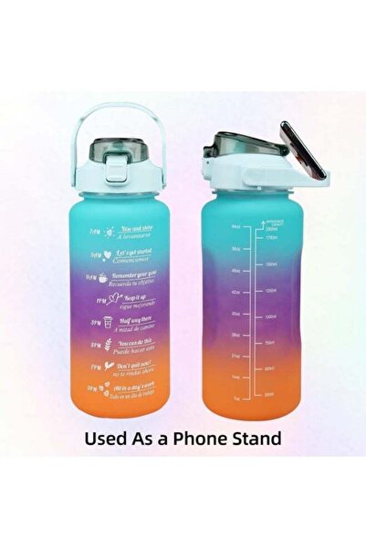 HXD Zoomlion 3-Pack Water Bottle Set – 64oz Half Gallon, 26oz & Portable Sports Water Bottles with Straw, BPA-Free Leakproof Reusable Plastic Drinking Bottles for Gym, Travel & Outdoor (Blue)