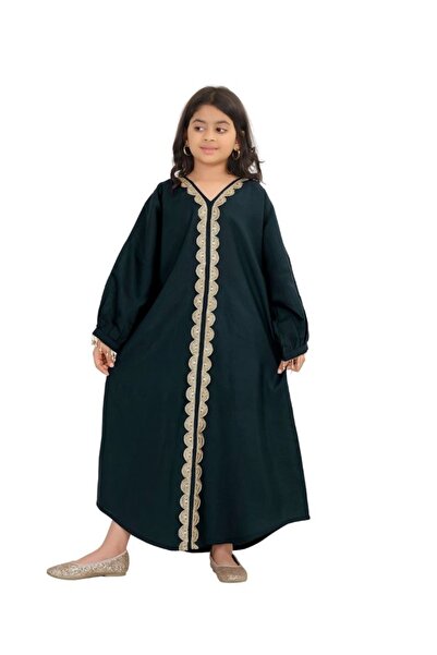 Artemea By Styli جلابية بناتية زرقاء داكنة مطرزة