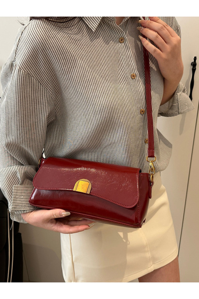 Take Two By Styli Red Faux Leather Crossbody Bag