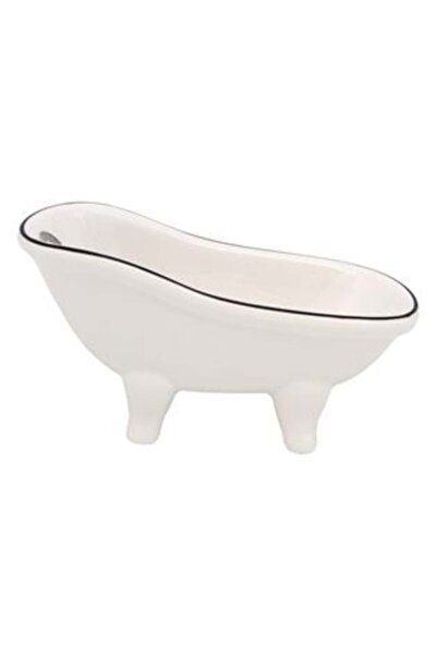 BAMI NETWORK Suport ceramic vintage alb pentru sapun 14x6.5x7.5cm