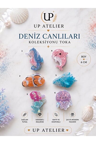 Up Atelier Pearlescent Sea Creatures Bone Buckle 6cm Number 1