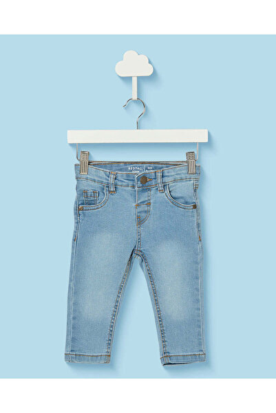 REDTAG Infant Boys Blue Plain Denim Jeans
