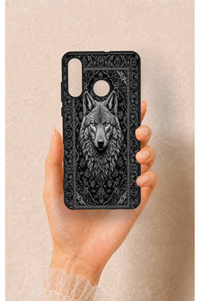Vip Case Huawei P30 Lite Uyumlu Etnik Kurt Desenli Silikon Kılıf