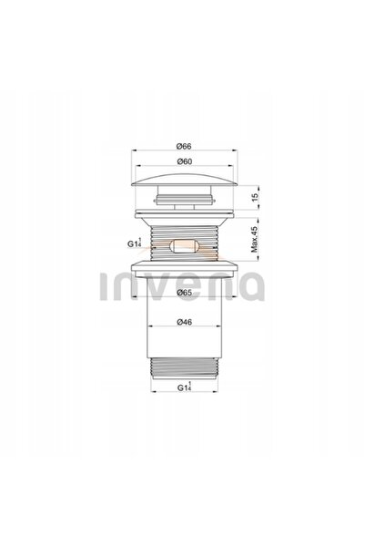 NO BRAND Invena dop de preaplin negru rotund click-clack