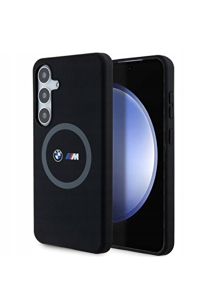 BMW Husă pentru Galaxy S24+, din silicon, cu inel imprimat, compatibilă MagSa...