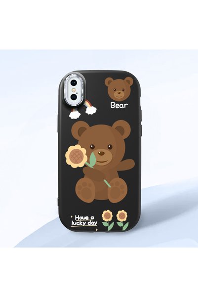 Hontinga حافظة متوافقة مع هاتف iPhone XS، حافظة حماية للكاميرا من السيليكون ا...