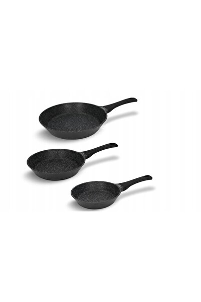 ZWIEGER SET DE 3 VASE CU CAPAC DIN PIATRĂ NEAGRĂ + TIGĂNĂRI 20, 24, 28 CM