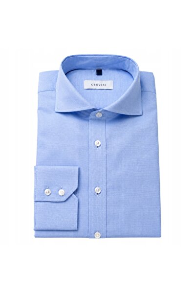 NO BRAND Cămașă bărbătească SLIM FIT, albastră, 100% bumbac, Osovski 188/194-39