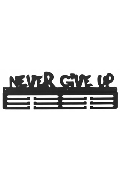 NO BRAND Suport metalic pentru medalii, 60 cm, negru, Never Give Up