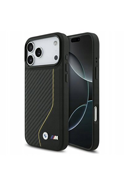 BMW Husă M Carbon Line & Logo MagSafe pentru iPhone 17 Pro Max galbenă