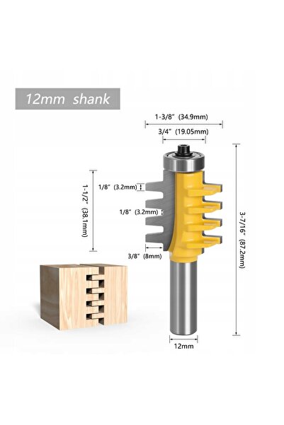 NO BRAND Freză de îmbinare pentru prelucrarea lemnului, tip Feather Joint, 38...