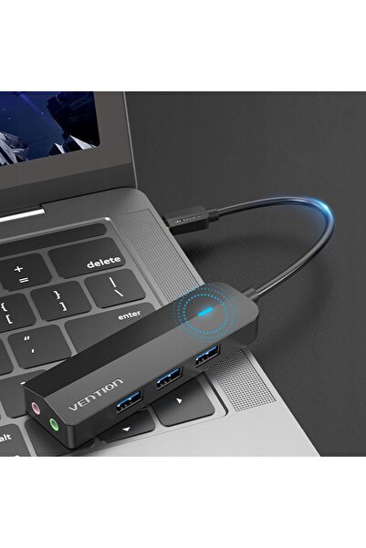 NO BRAND Hub VENTION USB-C - USB 3x 3.0 și Micro-B 15cm