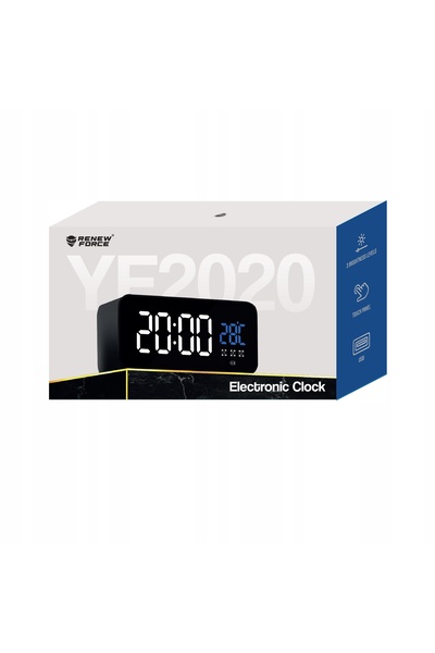 Renew Force Ceas deșteptător electronic LED cu difuzor puternic, ceas de masă...