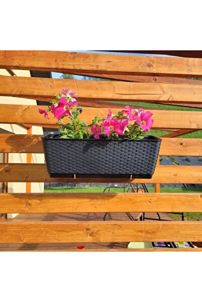 Deco4Home SET DE 3 JARDINIERE PENTRU BALCON TERRASĂ GRĂDINĂ ANTRACIT + KHAKI
