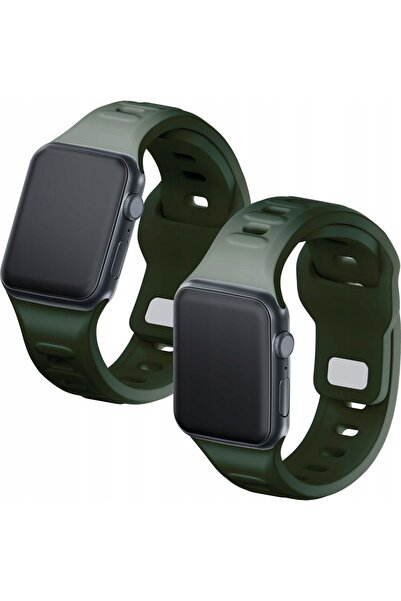 3MK Curea de ceas din silicon verde închis pentru Apple Watch 42/44/45