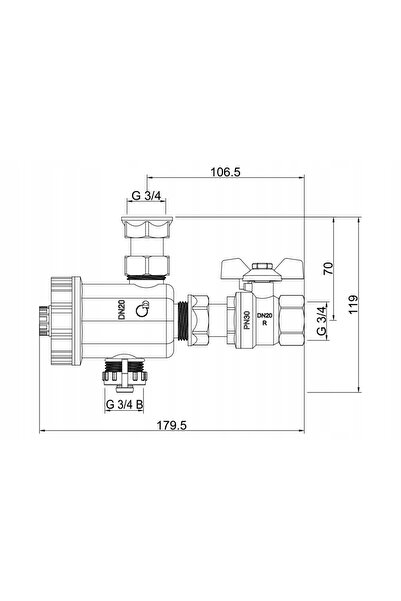 DIAMOND Filtru magnetic separator de impurități de 3/4 "