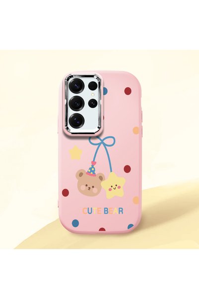 Hontinga Samsung Galaxy S25 Ultra Compatible Case Camera Protector Pink Silic...