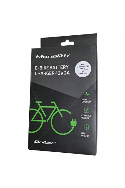 Qoltec Încărcător baterie bicicletă electrică 36V |   42V |   2A |   5.5*2.1