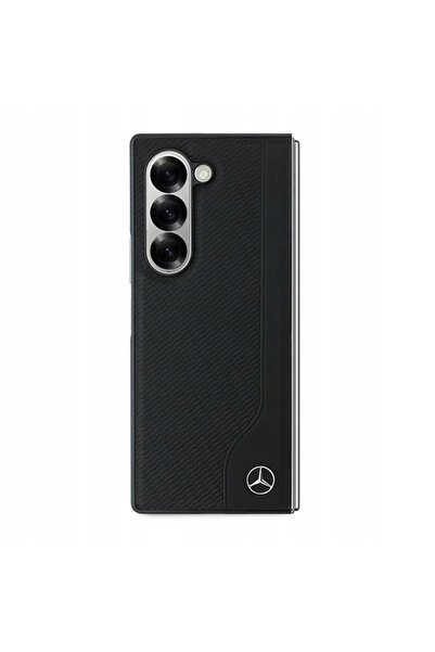 NO BRAND Husă Galaxy Z Fold6, Piele Mercedes cu imitație de lemn pentru MagSafe