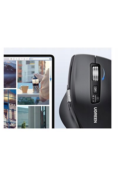 Ugreen Mouse wireless 2.4G, Bluetooth 5.4 5000DPI - Negru