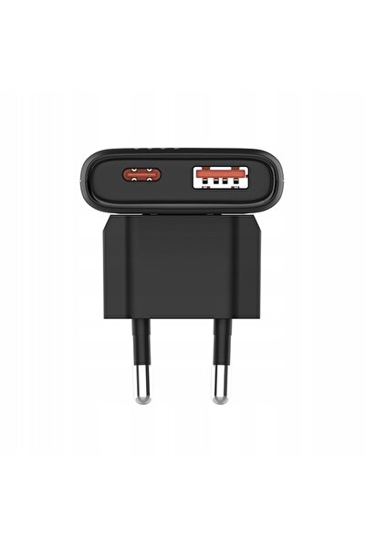 NO BRAND Adaptor de alimentare GaN 65W rapid, subțire, pliabil, USB-C / A + ș...