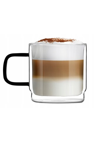 NO BRAND VIALLI 2 CĂNI DE STICLĂ CARBONATE PENTRU CAFEA LATTE CEAI CACAO ÎNAL...