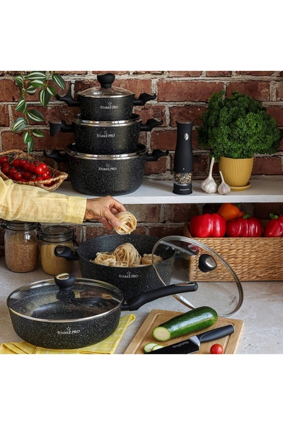 Starke Pro GARNEK cu capac, pentru inducție, din aluminiu, pentru gaz, Strapp...