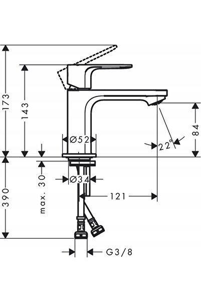 Hansgrohe Rebris S 80 Coolstart 72514000 Baterie de baie cromată