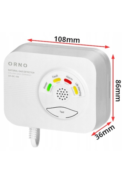 Orno Senzor de gaz de cărbune Detector de gaz Senzor cu fir Sirenă 230V 70dB ...