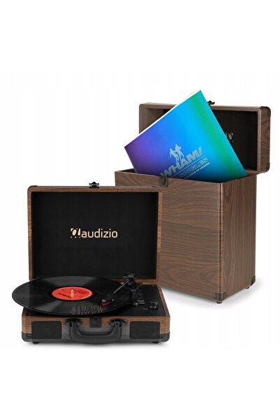 NO BRAND Cutie de depozitare pentru 30-35 de discuri de vinil Audizio, lemn î...