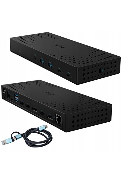 i-Tech Gear Stație de andocare USB 3.0 / USB-C / Thunderbolt, 3 x 4K Gen 2 + ...