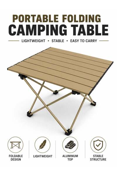 zeetwo Portable Folding Camping Table, Compact Lightweight Aluminum Camping T...