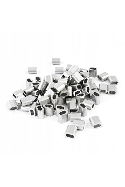 NO BRAND Conector manșon din aluminiu pentru cablu de 4mm, 100 bucăți
